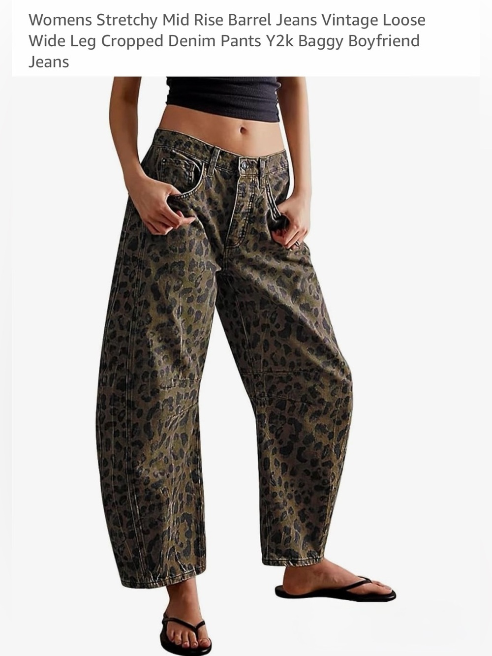 NEW Womens Stretch Mid Rise Barrel Jeans Vintage Loose Wide Leg Denim Pants SM
